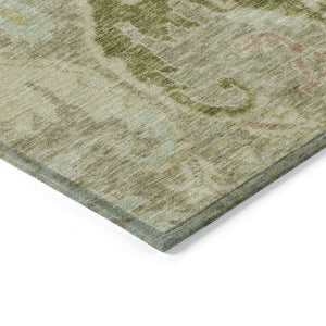 HomeRoots 5' X 8' Khaki Gold Beige Floral Indoor Outdoor Area Rug - Washable, Durable, Stylish Décor Solution 626291