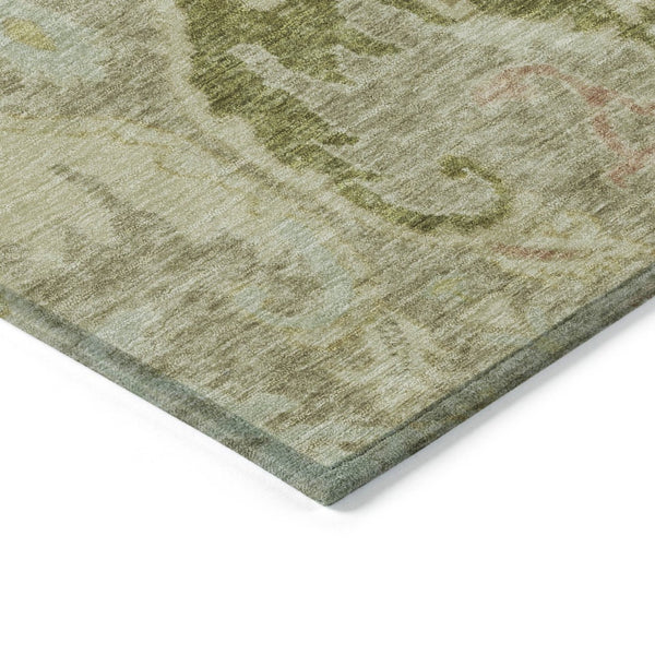 HomeRoots 5' X 8' Khaki Gold Beige Floral Indoor Outdoor Area Rug - Washable, Durable, Stylish Décor Solution 626291