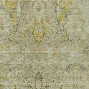 HomeRoots 10' Khaki Gold Beige Floral Washable Area Rug - Durable Indoor/Outdoor Design for High-Traffic Spaces 626295