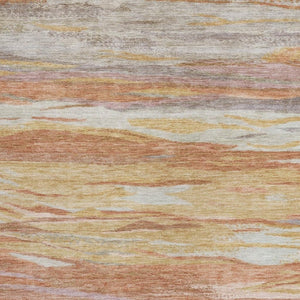 HomeRoots 5' X 8' Salmon Gray & Lavender Abstract Area Rug - Stylish, Washable, Indoor/Outdoor Durable Accent 626327