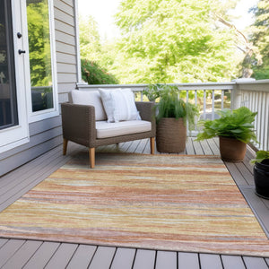 HomeRoots 5' X 8' Salmon Gray & Lavender Abstract Area Rug - Stylish, Washable, Indoor/Outdoor Durable Accent 626327