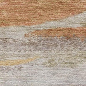 HomeRoots 8' X 10' Modern Salmon Gray and Lavender Abstract Area Rug - Durable, Washable for Indoor/Outdoor Use 626329