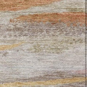 HomeRoots 9' Salmon Gray and Lavender Abstract Washable Area Rug - Stylish Indoor/Outdoor Décor for Homes 626330
