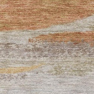 HomeRoots 10' Salmon Gray & Lavender Abstract Washable Area Rug – Durable, Stylish for Indoor/Outdoor Spaces 626331