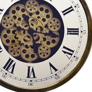 HomeRoots 18" Industrial Elegance Metal Skeleton Wall Clock with Silent Movement for Modern Home Decor Style 626343