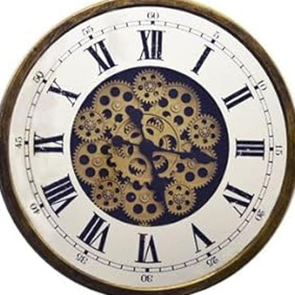 HomeRoots 18" Industrial Elegance Metal Skeleton Wall Clock with Silent Movement for Modern Home Decor Style 626343