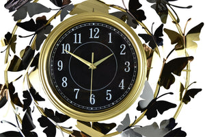HomeRoots 22" Elegant Gold, Silver & Black Metal Butterfly Wall Clock - Silent Quartz Movement & Unique Design 626361