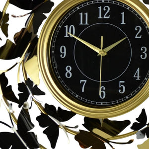 HomeRoots 22" Elegant Gold, Silver & Black Metal Butterfly Wall Clock - Silent Quartz Movement & Unique Design 626361