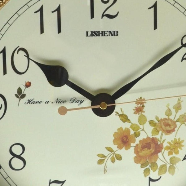 HomeRoots 15" Elegant Ivory and Gold Resin Silent Pendulum Wall Clock - Timeless Home Décor Accent Piece 626380