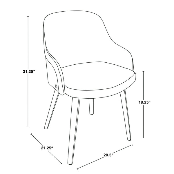English Elm Dining/ Accent Chair Slatted Walnut Wood Frame Teal Upholstered Mid-century Seat B202P472714