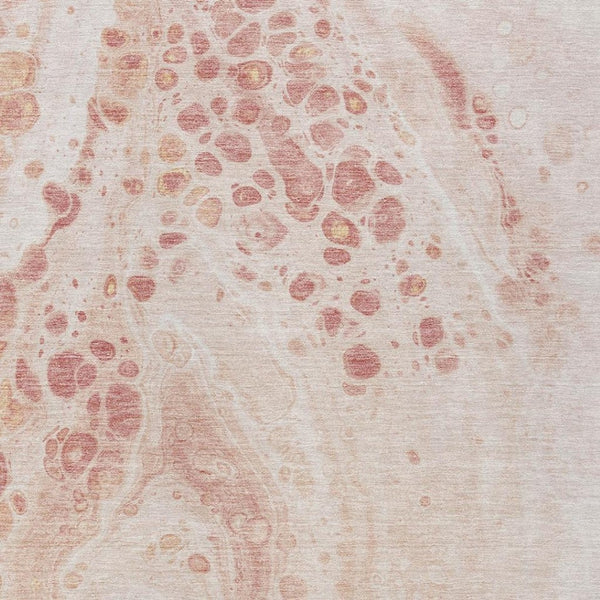 HomeRoots 5' Salmon and Ivory Abstract Washable Area Rug – Durable Indoor/Outdoor Design for Modern Spaces 10' X 14' 626421