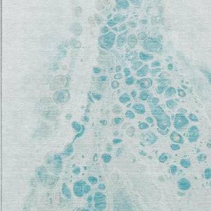 HomeRoots 5' Stylish Teal Blue and Aqua Abstract Area Rug – Durable, Washable Design for Indoor and Outdoor Use 5' X 8' 626423