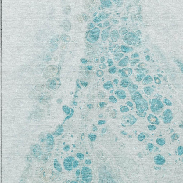 HomeRoots 5' Stylish Teal Blue and Aqua Abstract Area Rug – Durable, Washable Design for Indoor and Outdoor Use 5' X 8' 626423