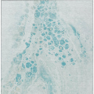 HomeRoots 5' Stylish Teal Blue and Aqua Abstract Area Rug – Durable, Washable Design for Indoor and Outdoor Use 8' X 10' 626425