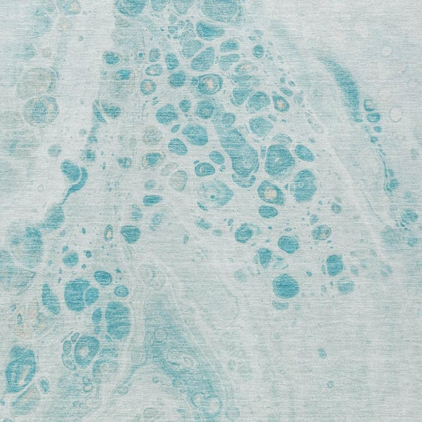 HomeRoots 5' Stylish Teal Blue and Aqua Abstract Area Rug – Durable, Washable Design for Indoor and Outdoor Use 9' X 12' 626426