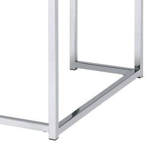 English Elm Natural Oak Coffee Table With Chrome Sled Base - Modern Design For Stylish Living Rooms & Durability B062P189174