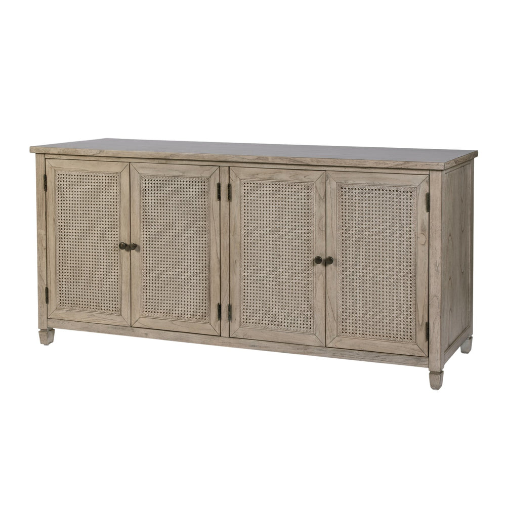 Butler Specialty Butler Rustic Gray 70" Cane Front Rectangular Sideboard with 4 Doors, Soft-Close Drawers, Durable Finish 6264449