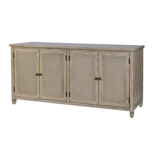 Butler Specialty Butler Rustic Gray 70" Cane Front Rectangular Sideboard with 4 Doors, Soft-Close Drawers, Durable Finish 6264449
