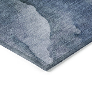 HomeRoots 5' Blue and Gray Abstract Area Rug - Stylish, Washable, Indoor/Outdoor Durable Design for High Traffic Spaces 9' X 12' 626468