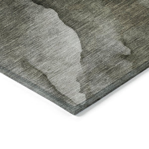 HomeRoots 5' Gray and Silver Abstract Indoor Outdoor Area Rug - Stylish, Washable, Durable for Modern Spaces 8' Round 626472