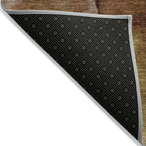 HomeRoots 5' Abstract Rust and Gray Washable Area Rug for Indoor and Outdoor Spaces - Stylish and Durable Design 8' Round 626478