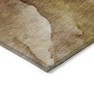 HomeRoots 5' Abstract Rust and Gray Washable Area Rug for Indoor and Outdoor Spaces - Stylish and Durable Design 8' Round 626478