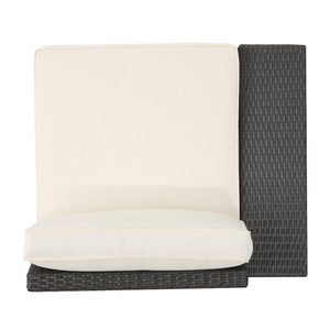 English Elm Santa Cruz Outdoor Pe Wicker Arm Chair Set with Weather Resistant Iron Frame 52974.00IRNGRY