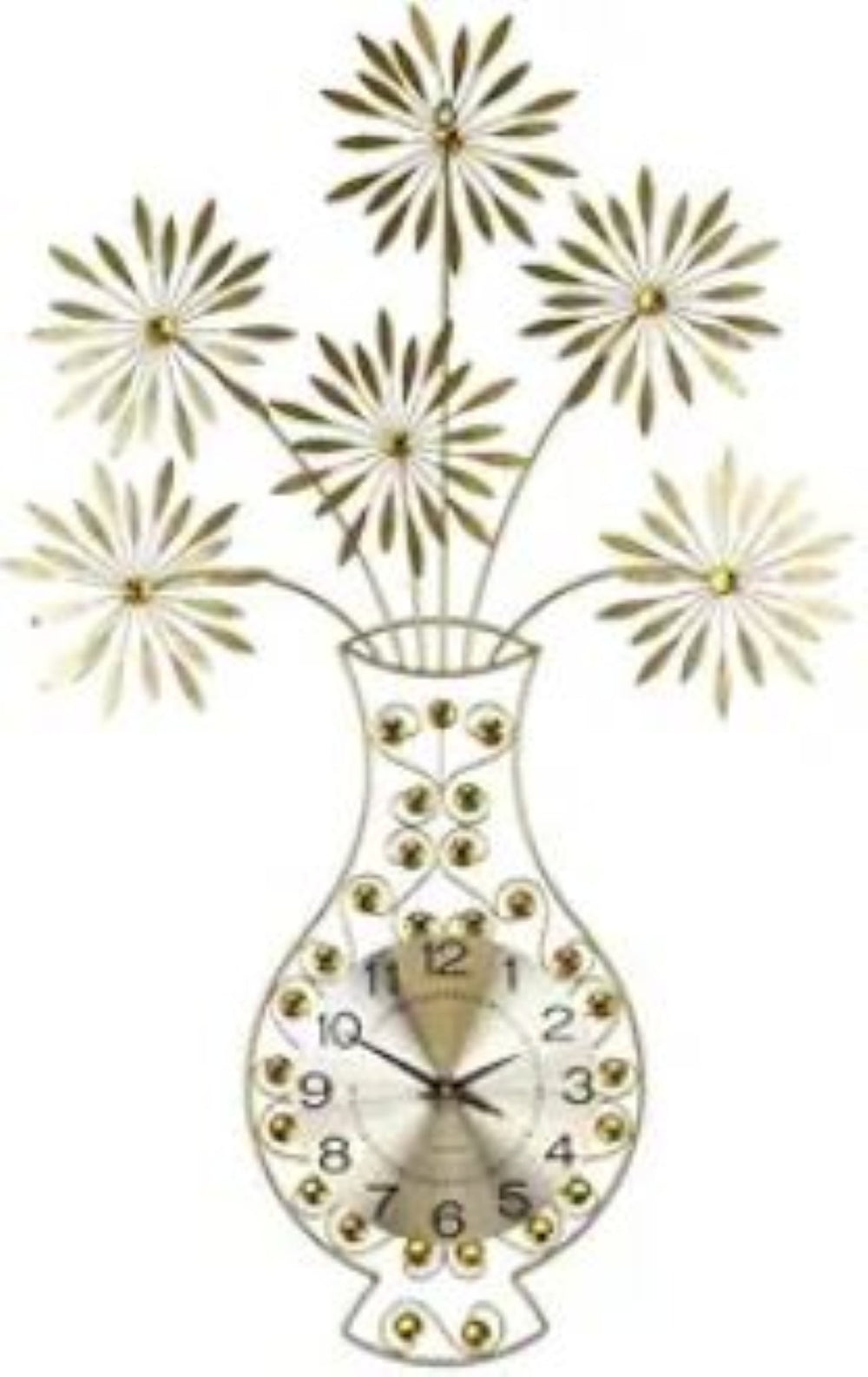 HomeRoots 24" Striking Gold, Orange & Black Metal Wall Clock – Silent Analog Design for Stylish Decor Accent 626554