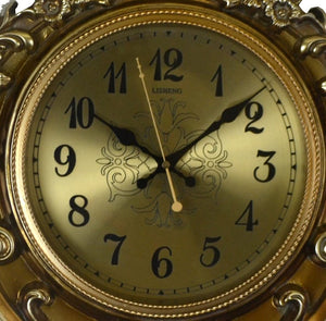 HomeRoots 17" Gold and Black Resin Pendulum Wall Clock – Timeless Elegance with Silent Movement and Sophistication 626561