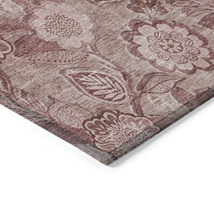 HomeRoots 5' Floral Washable Area Rug - Blush & Pink Design for Indoor/Outdoor Use, Durable & Stain-Resistant 9' X 12' 626598