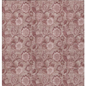 HomeRoots 5' Floral Washable Area Rug - Blush & Pink Design for Indoor/Outdoor Use, Durable & Stain-Resistant 9' X 12' 626598
