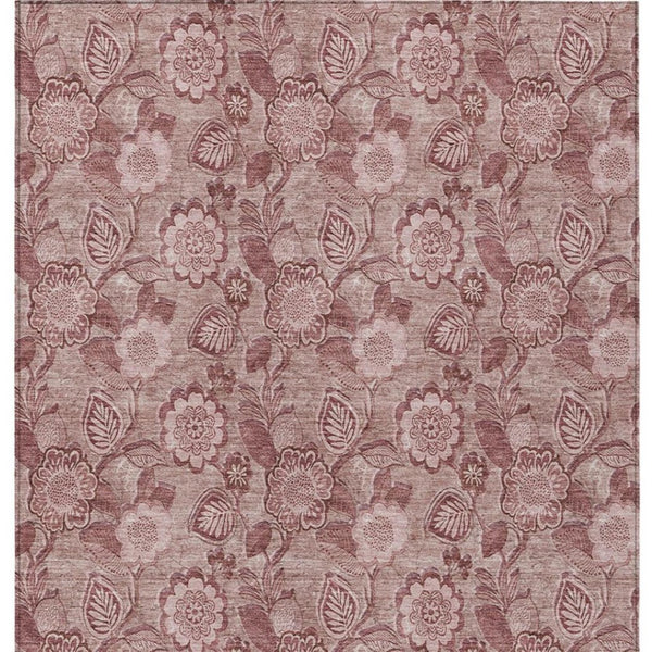 HomeRoots 5' Floral Washable Area Rug - Blush & Pink Design for Indoor/Outdoor Use, Durable & Stain-Resistant 9' X 12' 626598