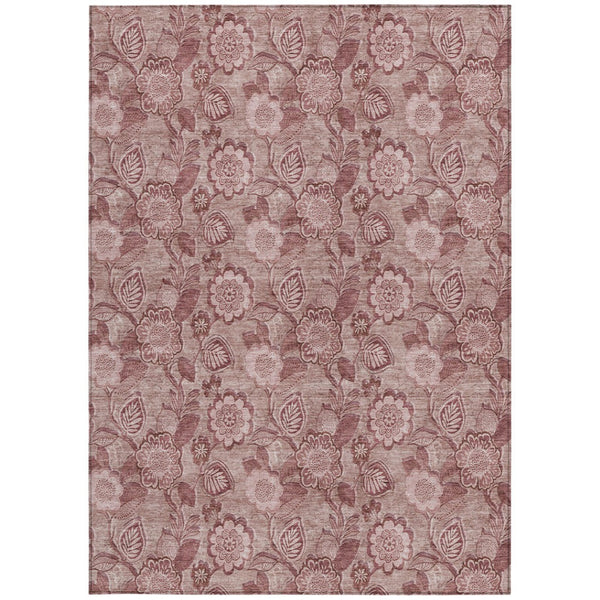 HomeRoots 5' Floral Washable Area Rug - Blush & Pink Design for Indoor/Outdoor Use, Durable & Stain-Resistant 10' X 14' 626599