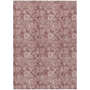 HomeRoots 5' Floral Washable Area Rug - Blush & Pink Design for Indoor/Outdoor Use, Durable & Stain-Resistant 10' X 14' 626599