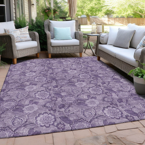 HomeRoots 5' Vibrant Floral Washable Area Rug for Indoor and Outdoor Spaces - Perfect for High-Traffic Homes! 5' X 8' 626619