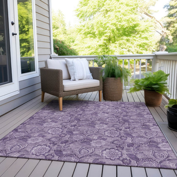 HomeRoots 5' Vibrant Floral Washable Area Rug for Indoor and Outdoor Spaces - Perfect for High-Traffic Homes! 5' X 8' 626619