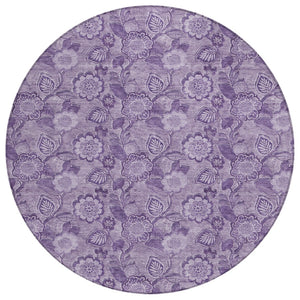 HomeRoots 5' Vibrant Floral Washable Area Rug for Indoor and Outdoor Spaces - Perfect for High-Traffic Homes! 8' Round 626620
