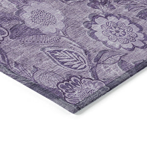 HomeRoots 5' Vibrant Floral Washable Area Rug for Indoor and Outdoor Spaces - Perfect for High-Traffic Homes! 8' Round 626620