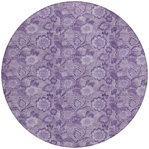 HomeRoots 5' Vibrant Floral Washable Area Rug for Indoor and Outdoor Spaces - Perfect for High-Traffic Homes! 8' Round 626620