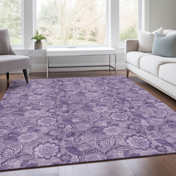 HomeRoots 5' Vibrant Floral Washable Area Rug for Indoor and Outdoor Spaces - Perfect for High-Traffic Homes! 8' X 10' 626621