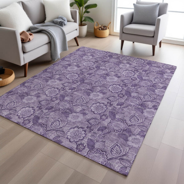 HomeRoots 5' Vibrant Floral Washable Area Rug for Indoor and Outdoor Spaces - Perfect for High-Traffic Homes! 9' X 12' 626622