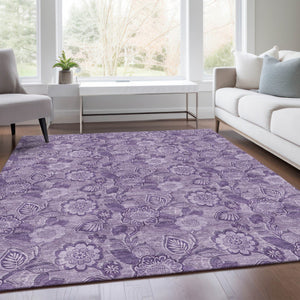 HomeRoots 5' Vibrant Floral Washable Area Rug for Indoor and Outdoor Spaces - Perfect for High-Traffic Homes! 10' X 14' 626623