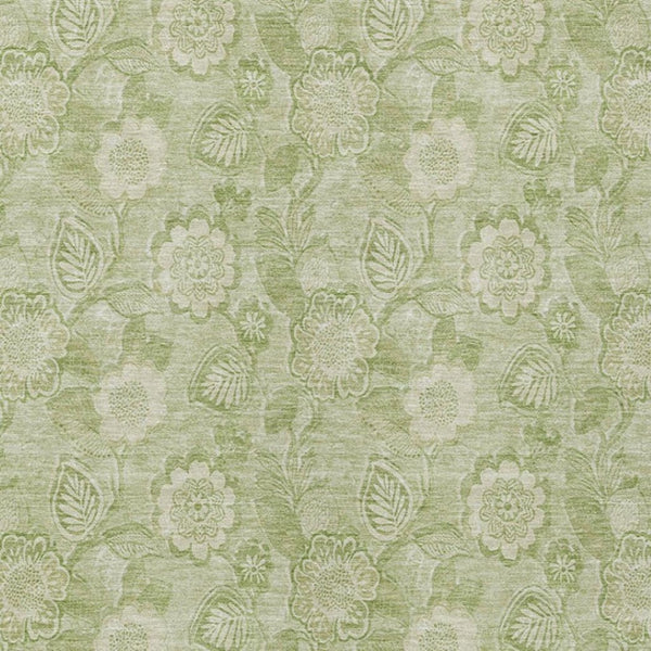 HomeRoots 5' Timeless Sage and Mint Green Floral Area Rug - Durable, Washable Design for Indoor & Outdoor Use 5' X 8' 626625