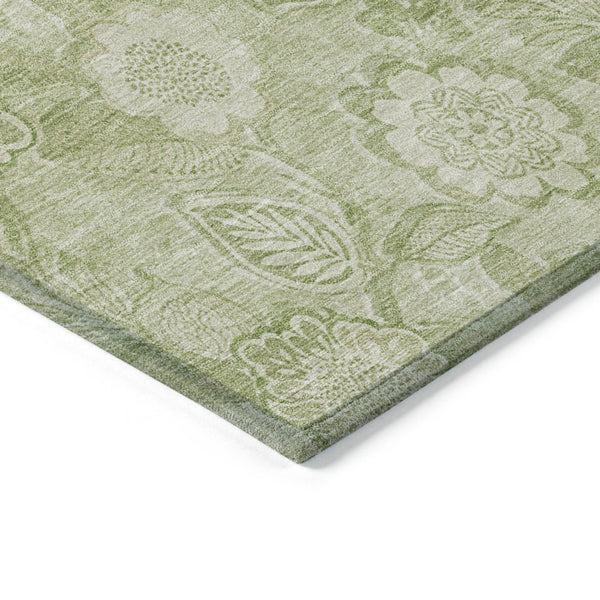 HomeRoots 5' Timeless Sage and Mint Green Floral Area Rug - Durable, Washable Design for Indoor & Outdoor Use 8' X 10' 626627
