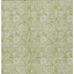 HomeRoots 5' Timeless Sage and Mint Green Floral Area Rug - Durable, Washable Design for Indoor & Outdoor Use 9' X 12' 626628