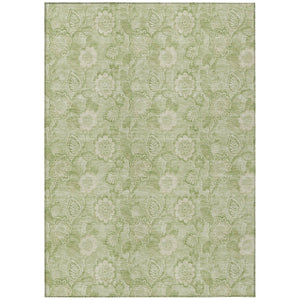 HomeRoots 5' Timeless Sage and Mint Green Floral Area Rug - Durable, Washable Design for Indoor & Outdoor Use 9' X 12' 626628