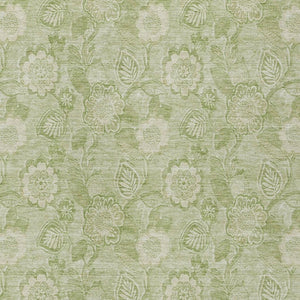HomeRoots 5' Timeless Sage and Mint Green Floral Area Rug - Durable, Washable Design for Indoor & Outdoor Use 9' X 12' 626628