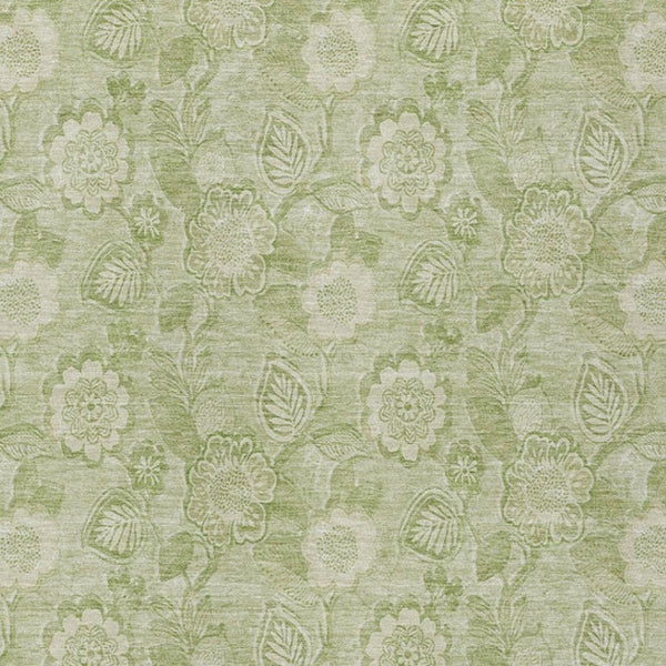 HomeRoots 5' Timeless Sage and Mint Green Floral Area Rug - Durable, Washable Design for Indoor & Outdoor Use 9' X 12' 626628