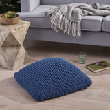 Christopher Knight Home® Navy Knitted Cotton Floor Cushion - Cozy and Stylish Seating