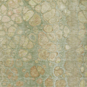 HomeRoots 5' Artichoke Green and Beige Abstract Area Rug – Stylish Washable Design for Indoor and Outdoor Use 5' X 8' 626643